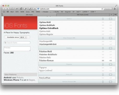 iOSFonts.com расскажет вам все о шрифтах на iOS